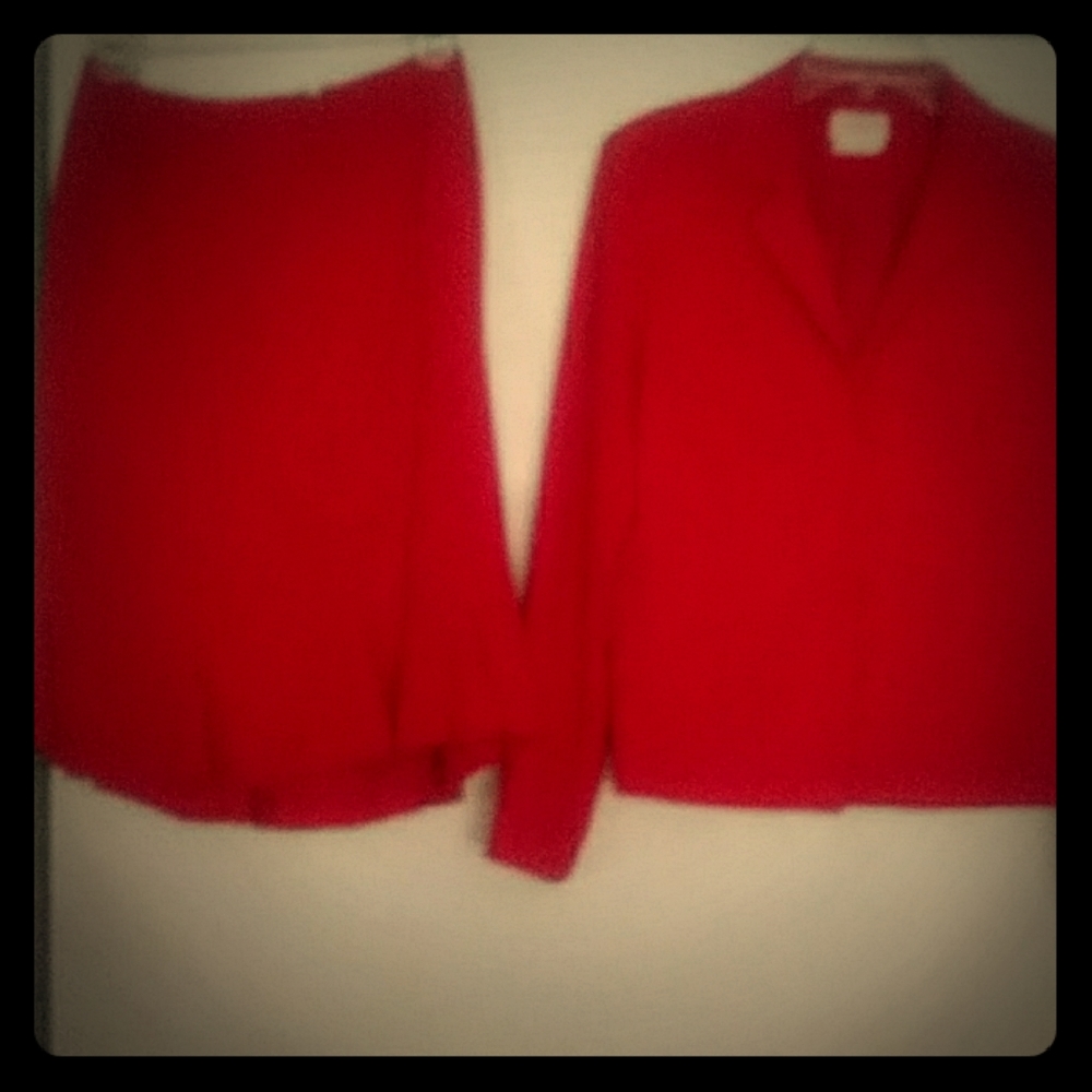 Beautiful red skirt set. Skirt flares at bottom.